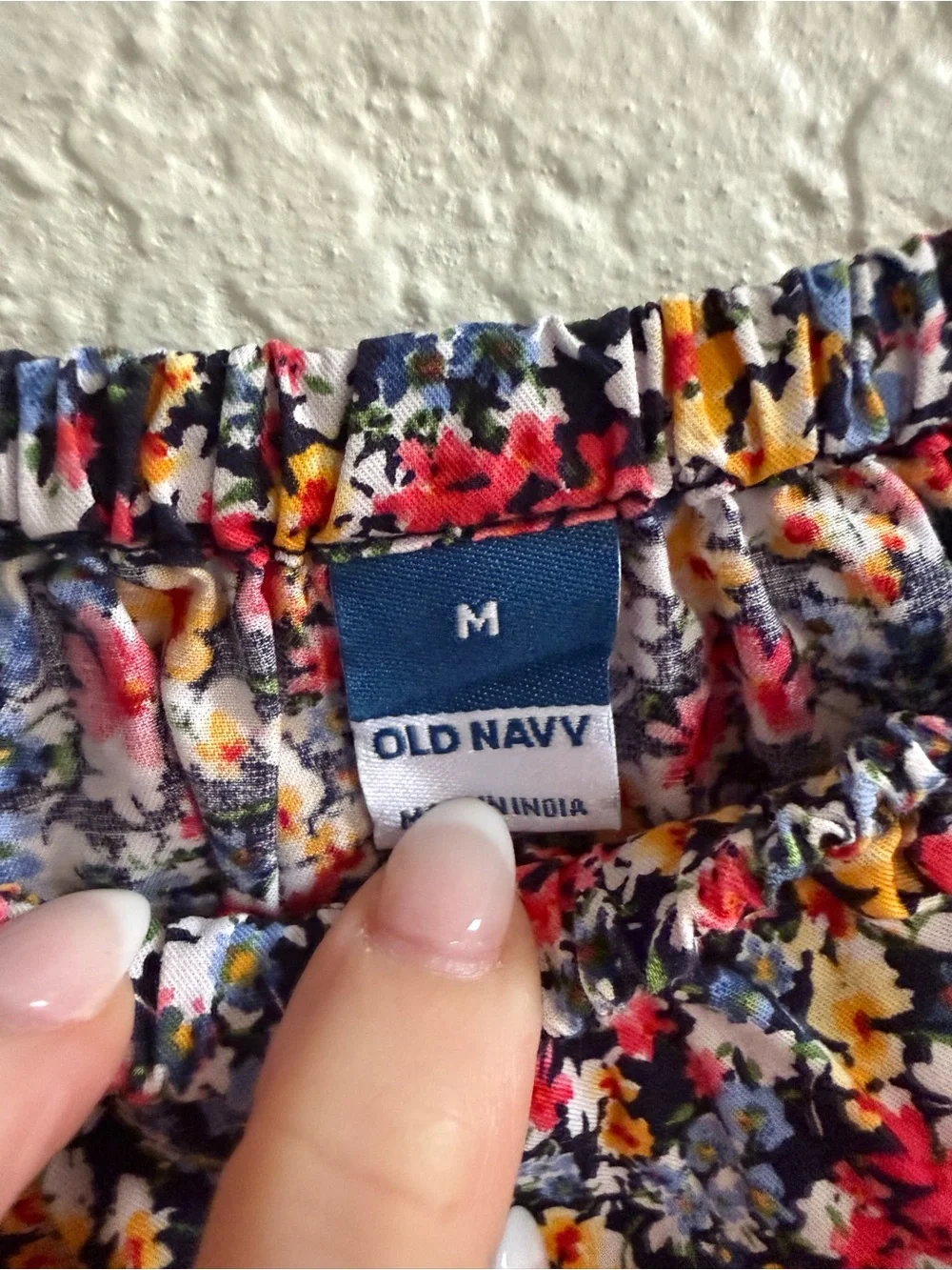 Floral Puff Sleeve Top in Navy Multi